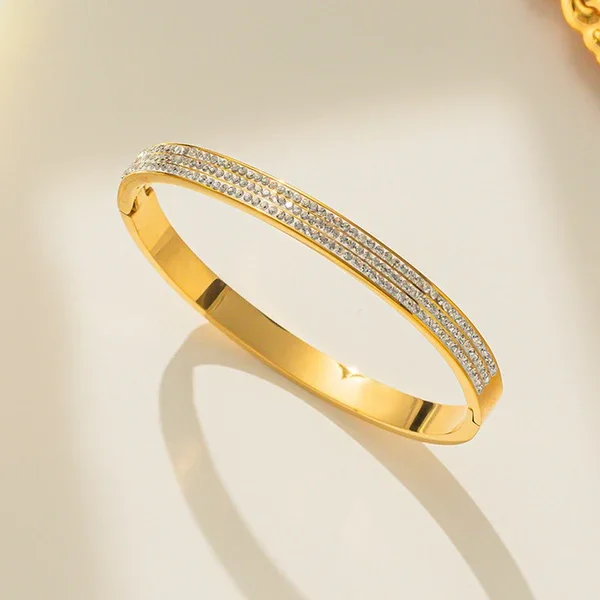 Triple Row Bangle Bracelet – alternate view
