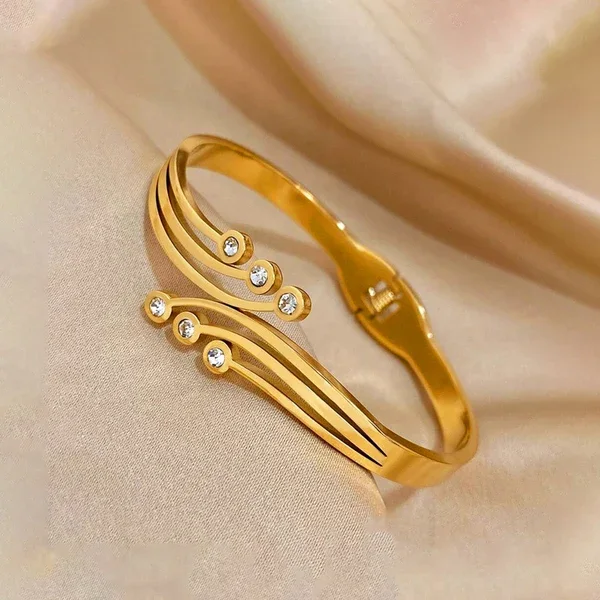 CZ Bypass Bangle Bracelet – alternate view