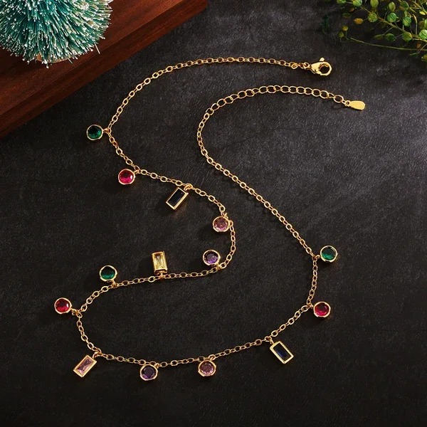 Multicolor Rainbow Charm Necklace – alternate view
