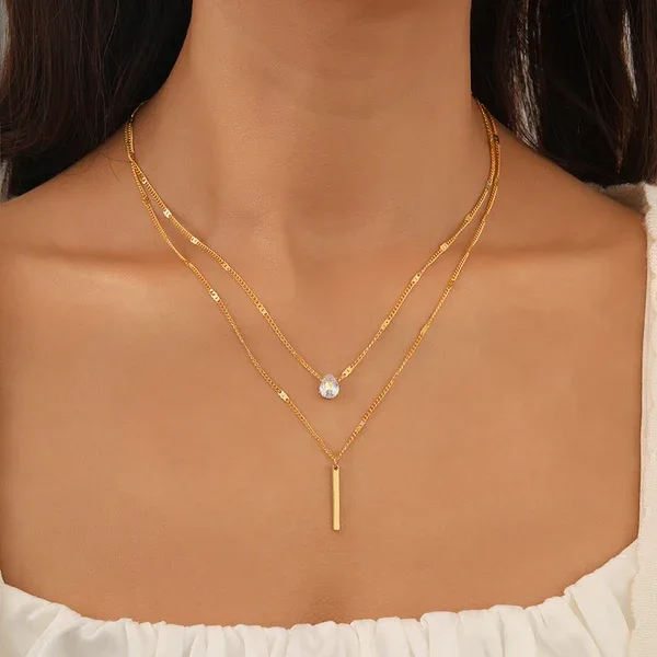 Teardrop Bar Necklace – alternate view