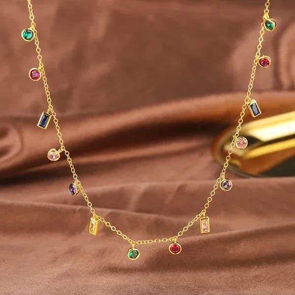Multicolor Rainbow Charm Necklace – Fine Taraa personalised gifting