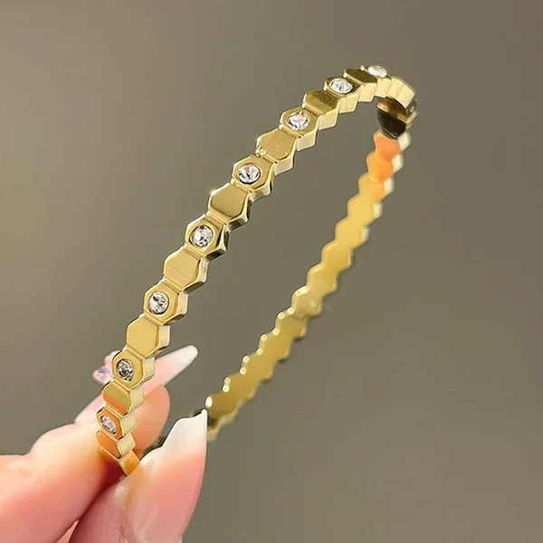 Honeycomb Crystal Bangle Bracelet – alternate view