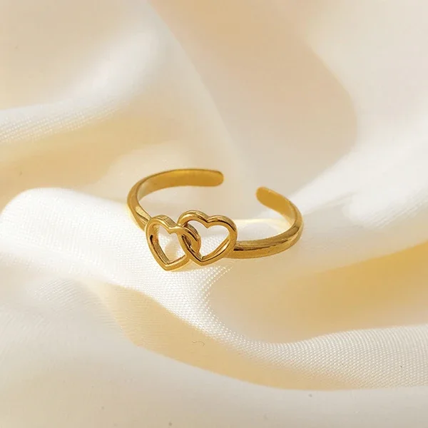 Double Heart Ring – Fine Taraa personalised gifting