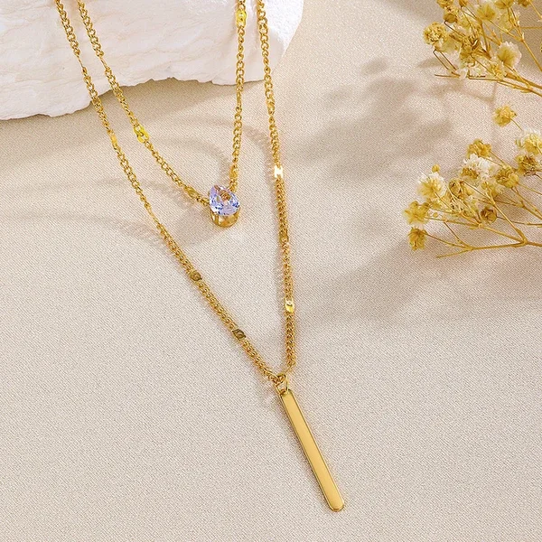 Teardrop Bar Necklace – Fine Taraa personalised gifting