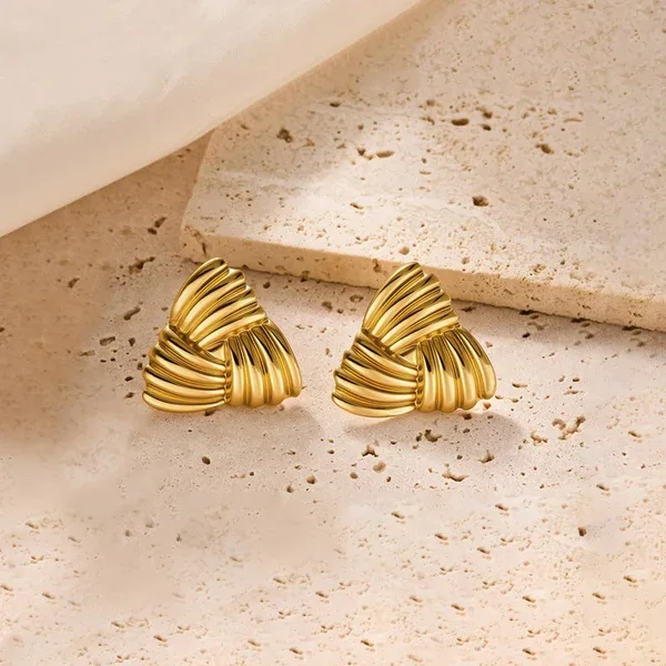 Triangle Stud Earrings – Fine Taraa personalised gifting
