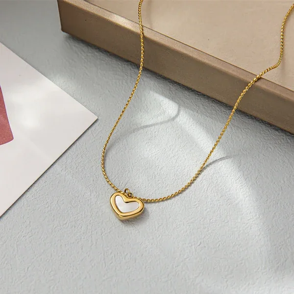 Classic White Heart Necklace – alternate view