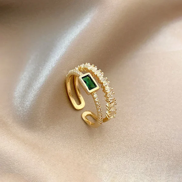 Green Emerald Adjustable Ring – Fine Taraa