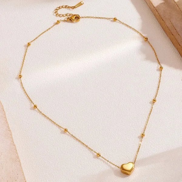 Heart Charm Chain Necklace – alternate view