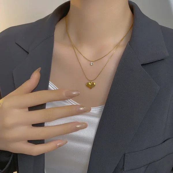 Heart Layered Necklace – alternate view